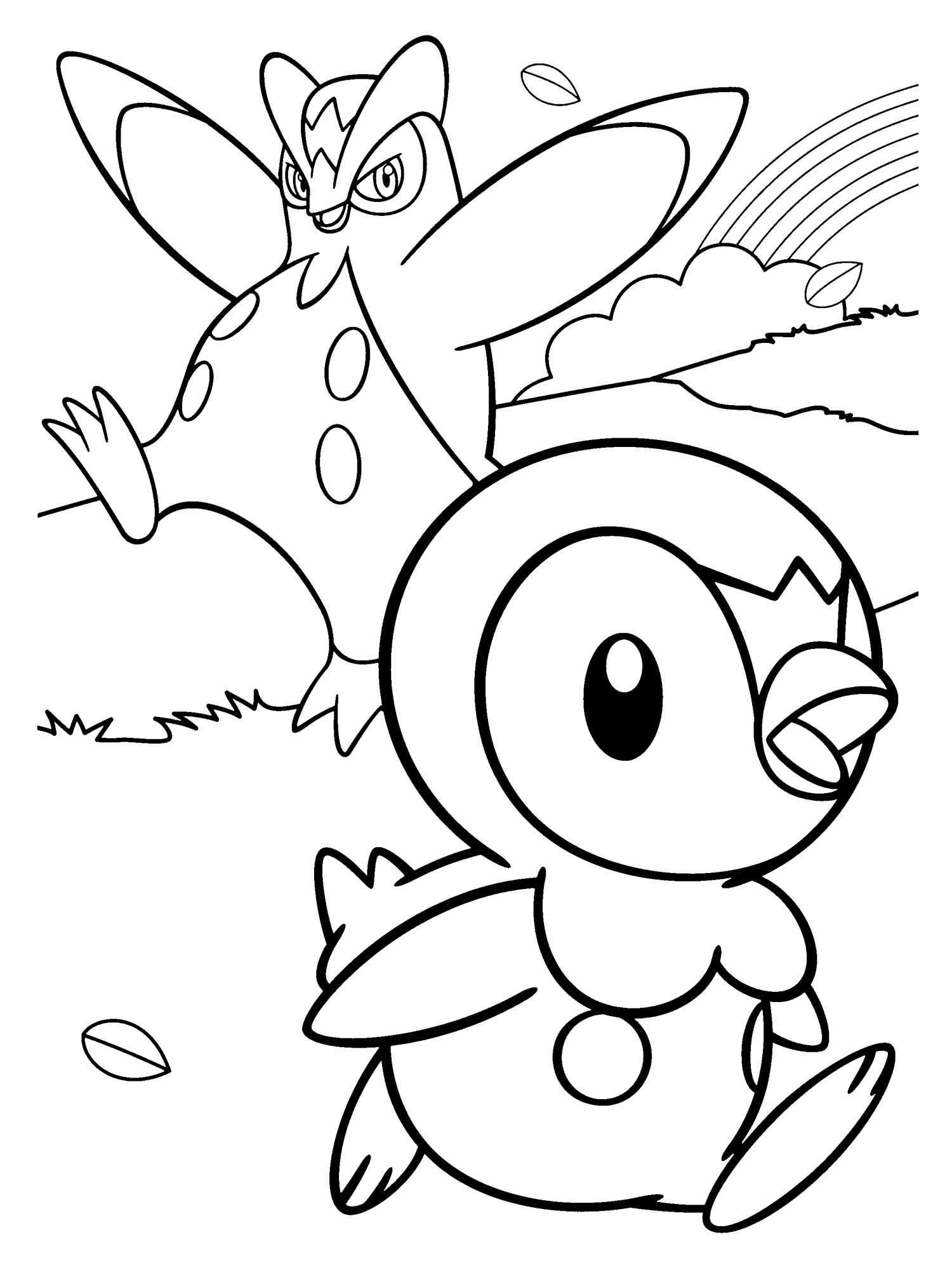 piplup coloring pages for children pokemon