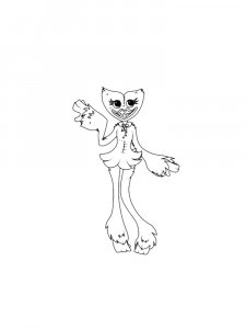 Huggy Wuggy Giving Flowers to Kissy Missy Coloring Page