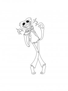 Poppy and Huggy Wuggy Coloring Page