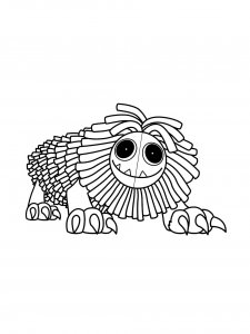 Four Huggy Wuggies Coloring Page
