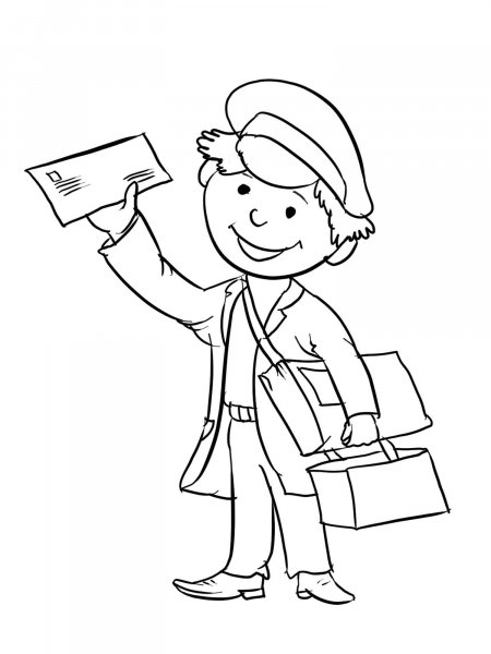 Postman coloring pages