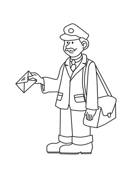 Postman coloring pages