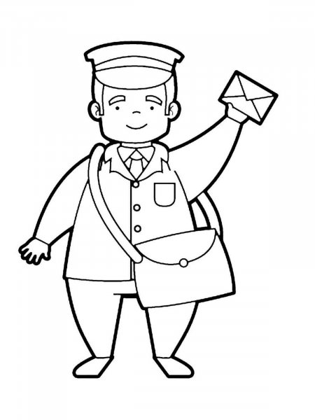 Postman coloring pages