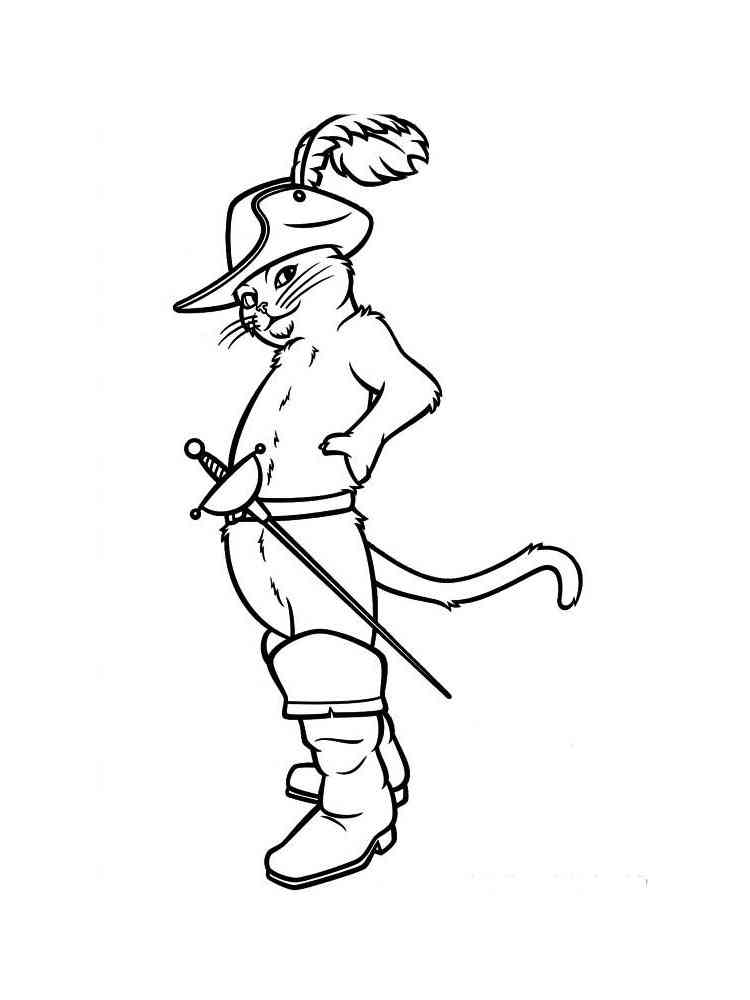 Puss in Boots coloring pages. Download and print Puss in Boots coloring