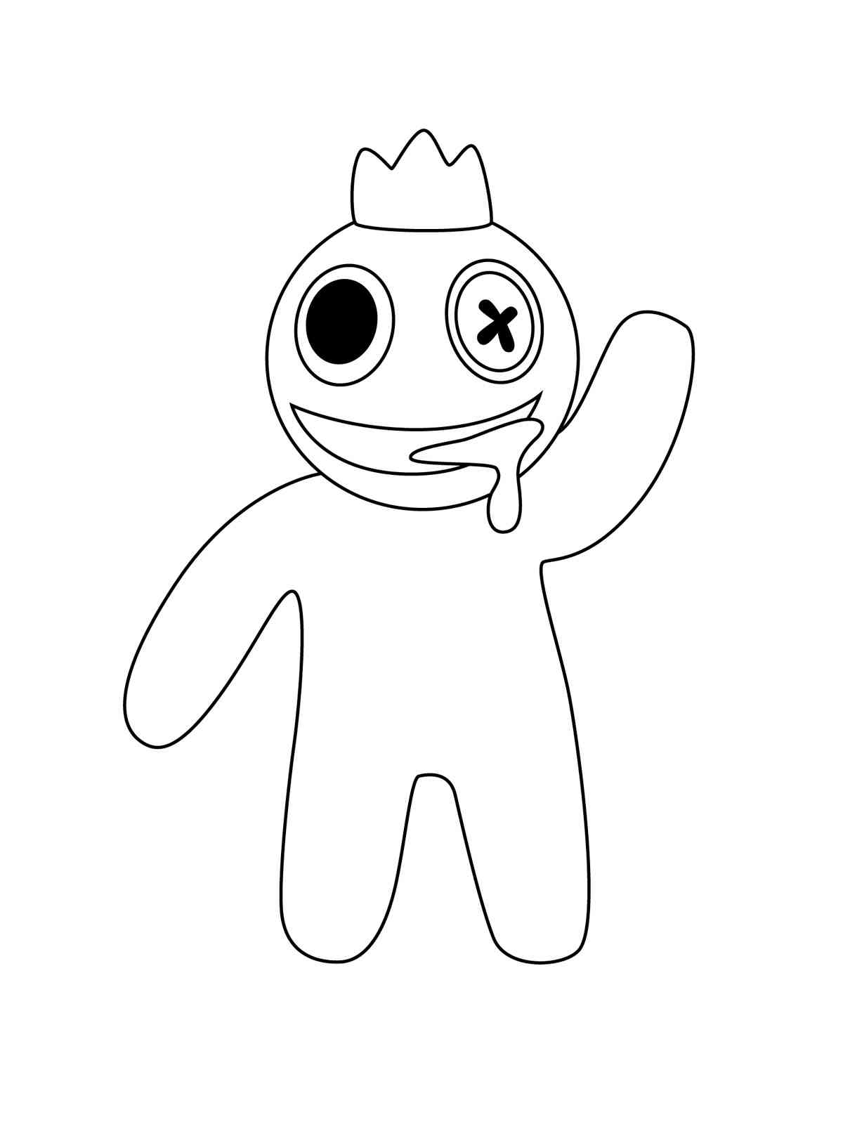 Purple Angry Rainbow Friends Roblox Coloring Page for Kids - Free