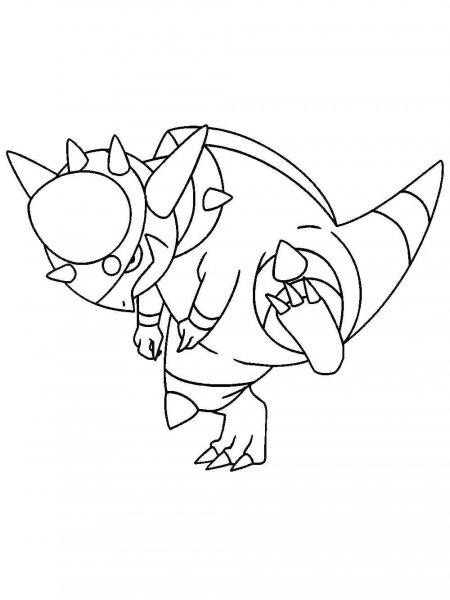 rampardos coloring page easy pokemon