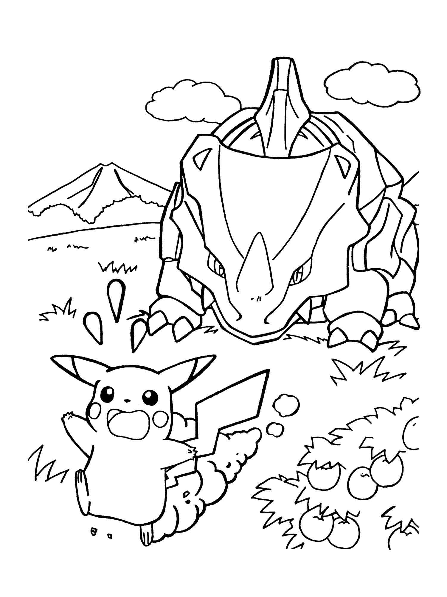 rhyhorn coloring page online pokemon