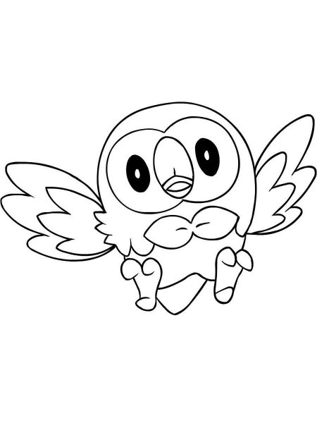 Rowlet Pokemon coloring pages