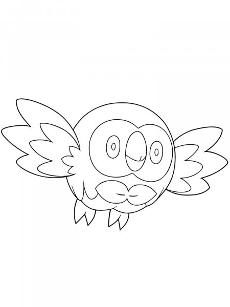 Rowlet Pokemon coloring pages