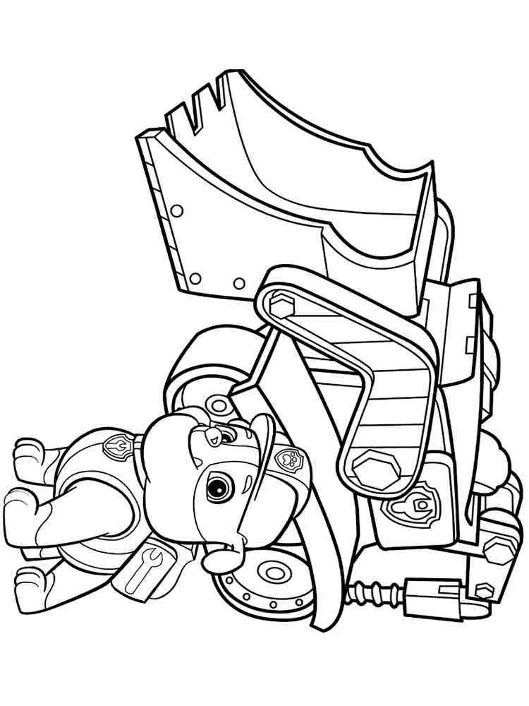 Rubble Paw Patrol Coloring Pages Printable : Rubble Paw ...