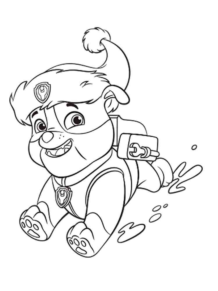 Rubble Paw Patrol Coloring Pages Printable : Rubble Paw Patrol coloring