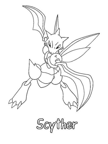 Scyther Pokemon coloring pages