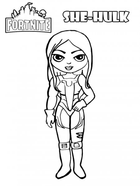 She-Hulk Fortnite coloring pages