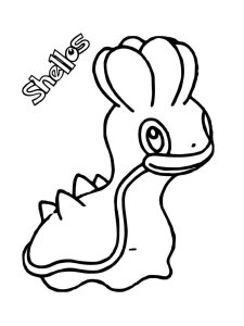 shellos coloring page in black and white pokemon