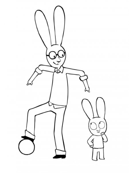 Simon Rabbit coloring pages