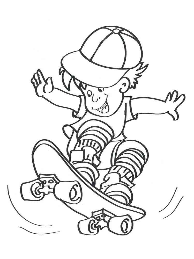 Skateboarding coloring pages. Download and print Skateboarding coloring