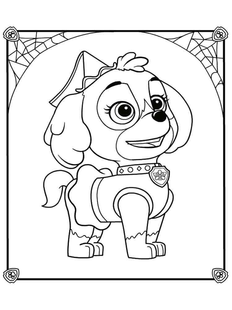Skye Paw Patrol coloring pages. Download and print Skye Paw Patrol coloring pages