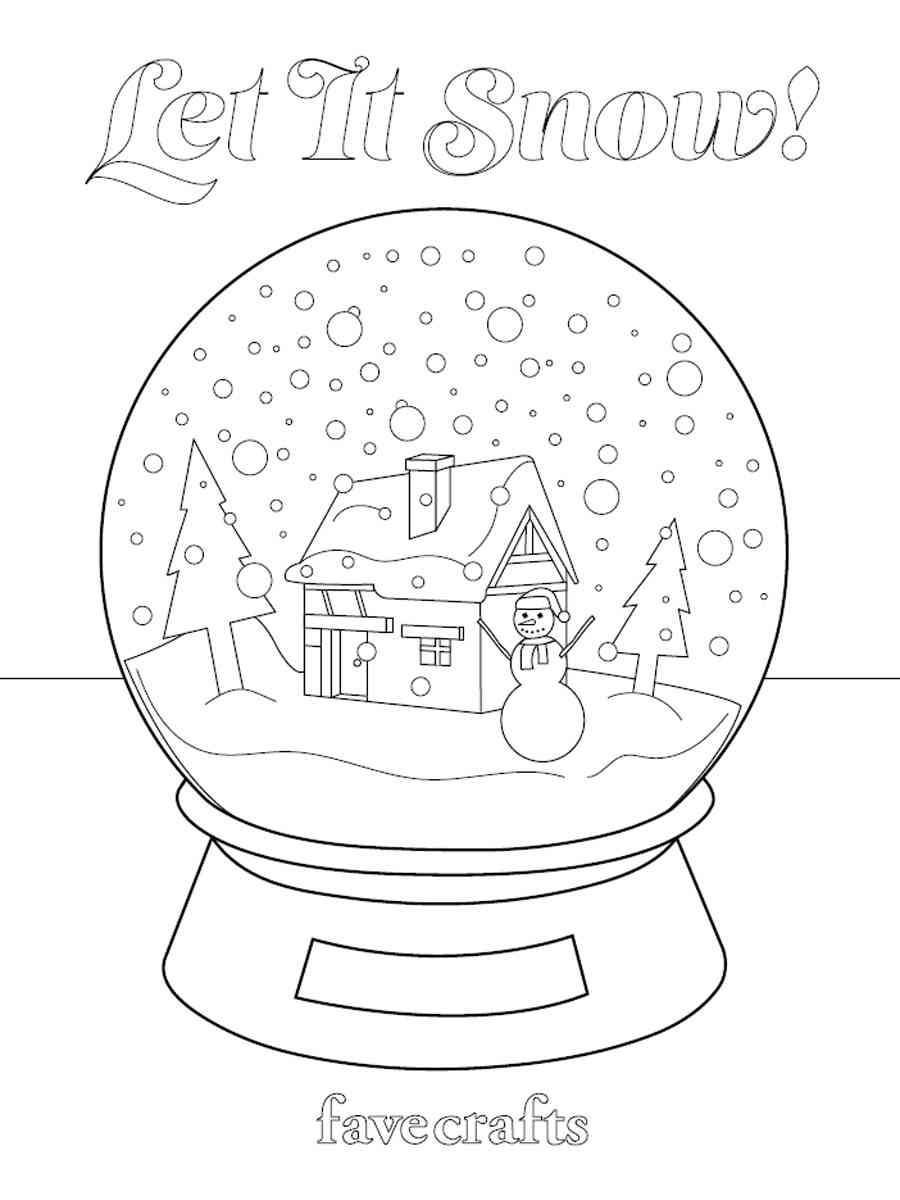 Волшебный снежный шар раскраска