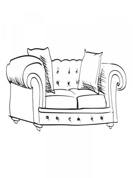 Sofa coloring pages