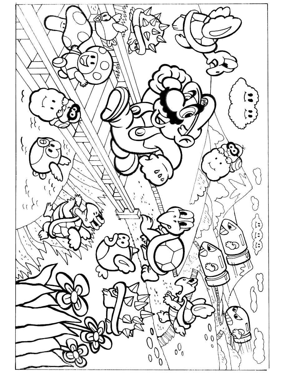 super pictures to color mario coloring pages