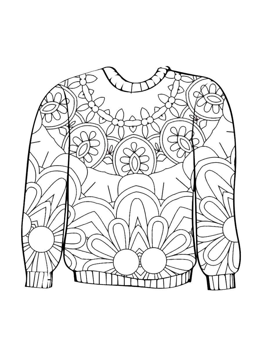 Раскраска свитер с узором