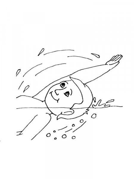 Swimming coloring pages