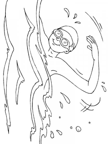 Swimming coloring pages