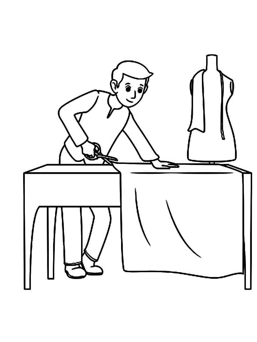 Tailor coloring pages