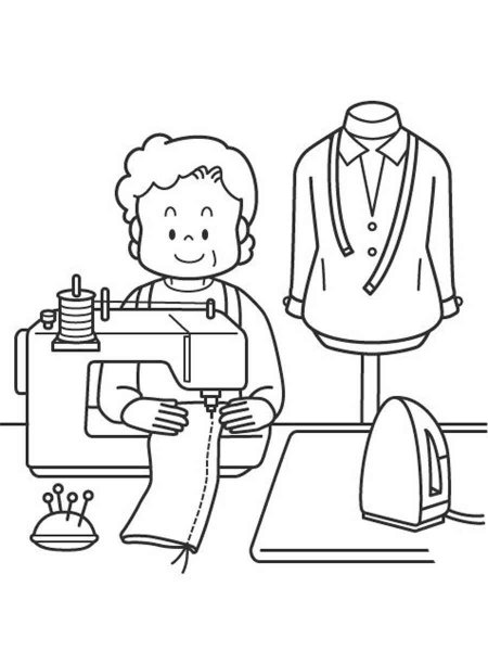 Tailor coloring pages