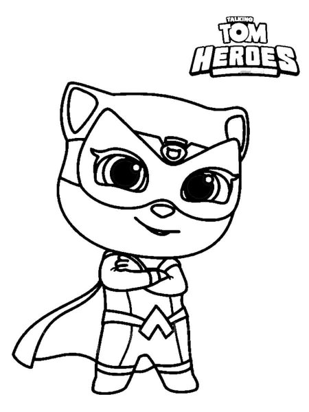 Talking Tom: Heroes coloring pages. Downlo