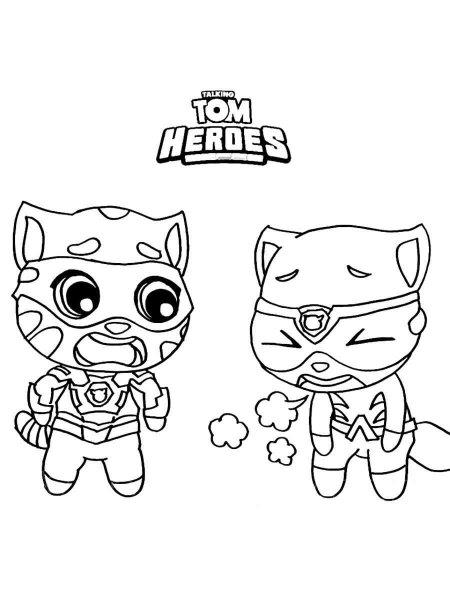 Talking Tom: Heroes coloring pages. Downlo