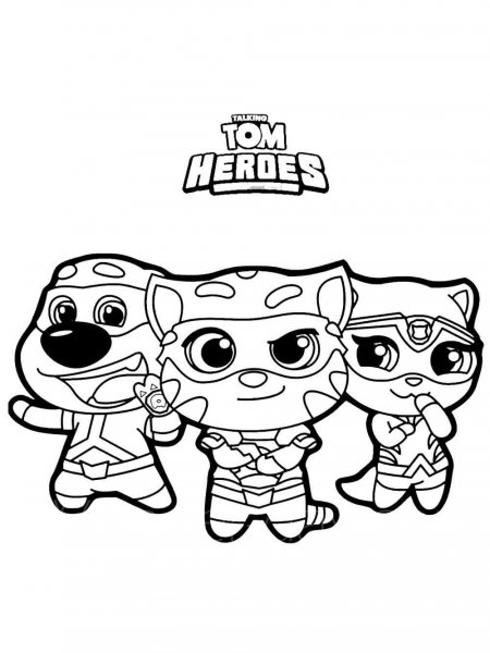 Talking Tom: Heroes coloring pages. Downlo