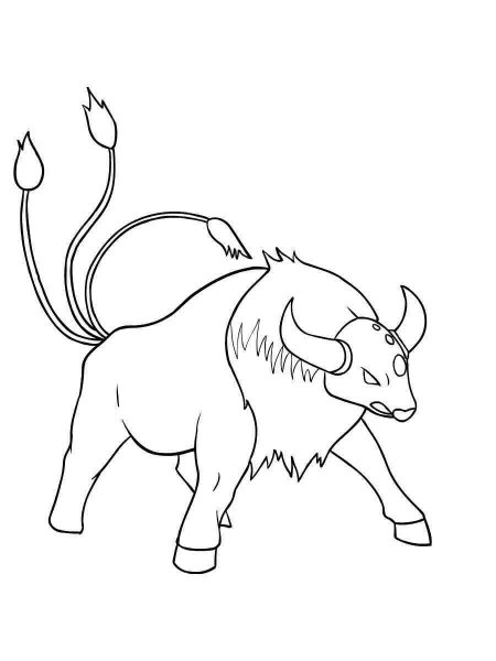 Tauros Pokemon coloring pages