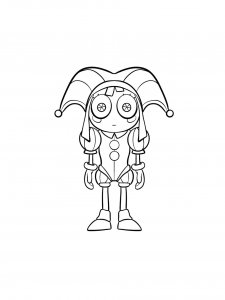 Pomni coloring page 1