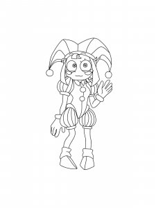 Pomni coloring page 2