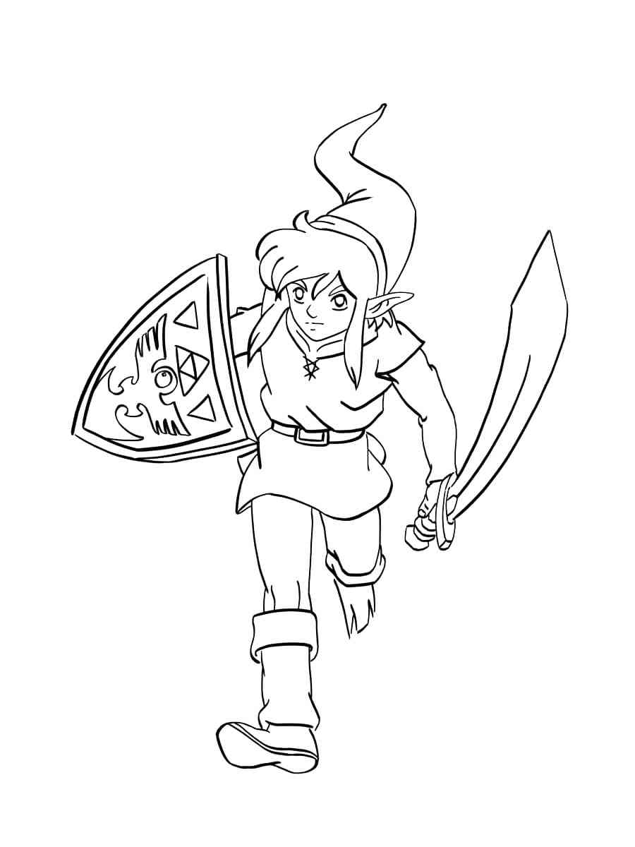legends of zelda sword coloring pages