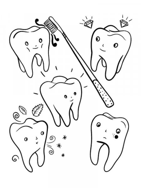 Tooth coloring pages