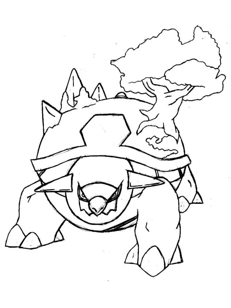 torterra coloring pages for children pokemon