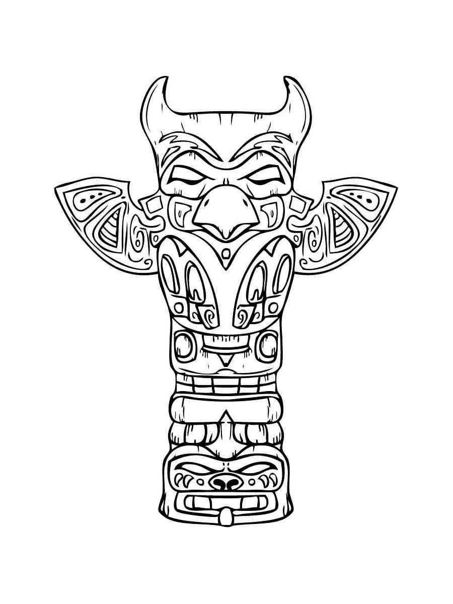 Free Totem Pole coloring pages. Download and print Totem Pole coloring ...