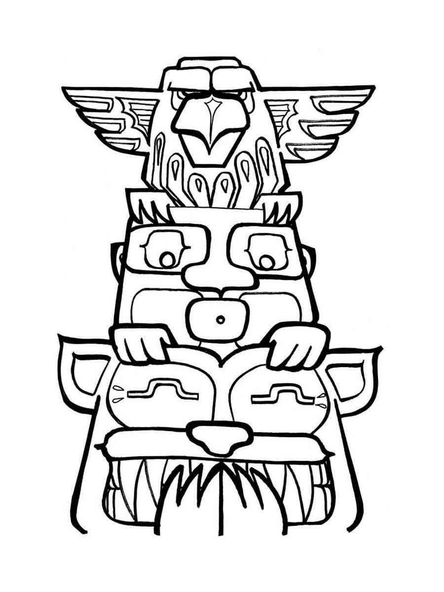 Free Totem Pole coloring pages. Download and print Totem Pole coloring ...