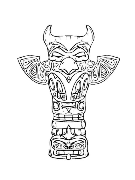 Totem Pole coloring pages