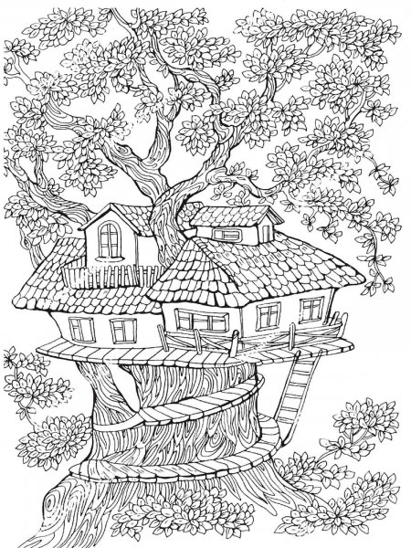 Tree house coloring pages