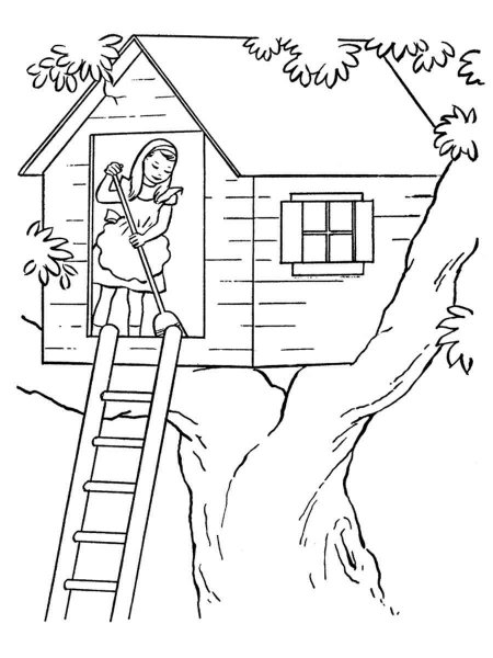 Tree house coloring pages