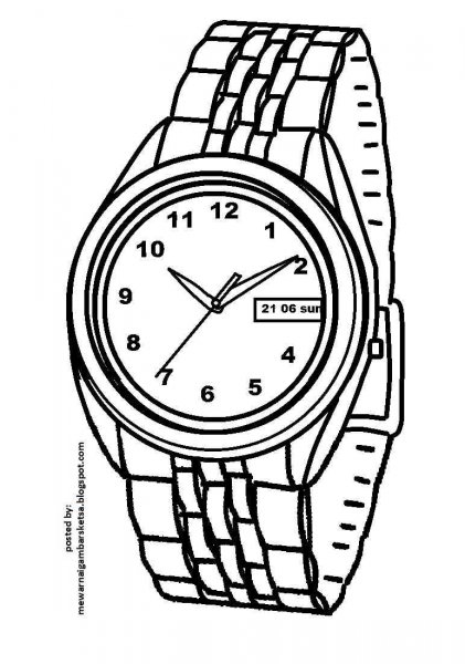 Watch and Clock coloring pages