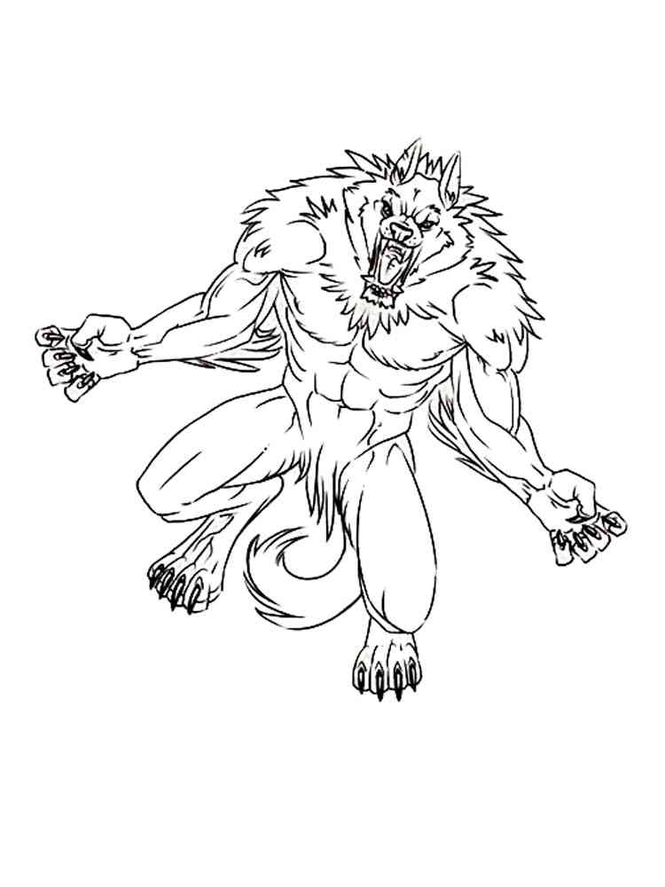 Werewolf Coloring Page For Kids Werewolf Coloring Page For Kids