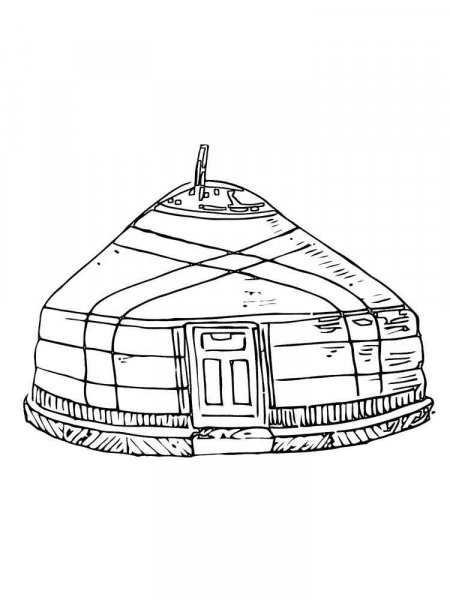 Yurt coloring pages