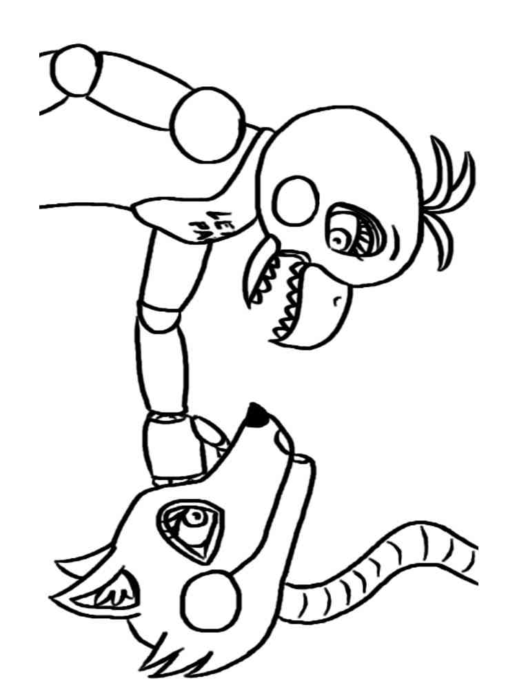 Free printable Animatronics Chica coloring pages.