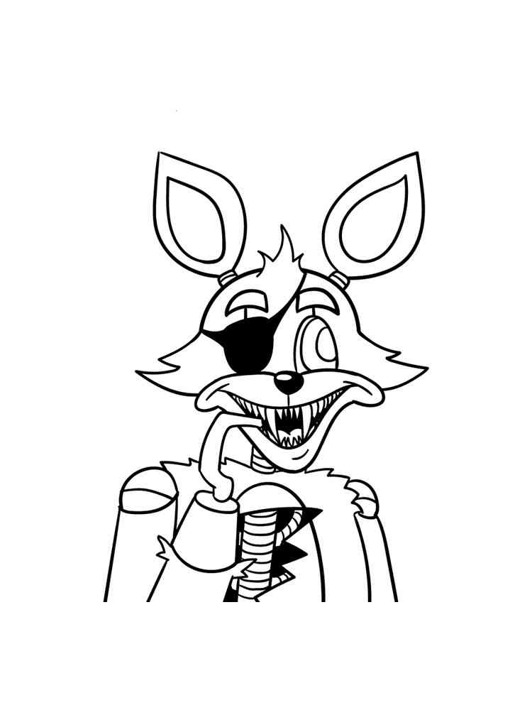 Animatronics Foxy coloring pages. Download and print Animatronics Foxy