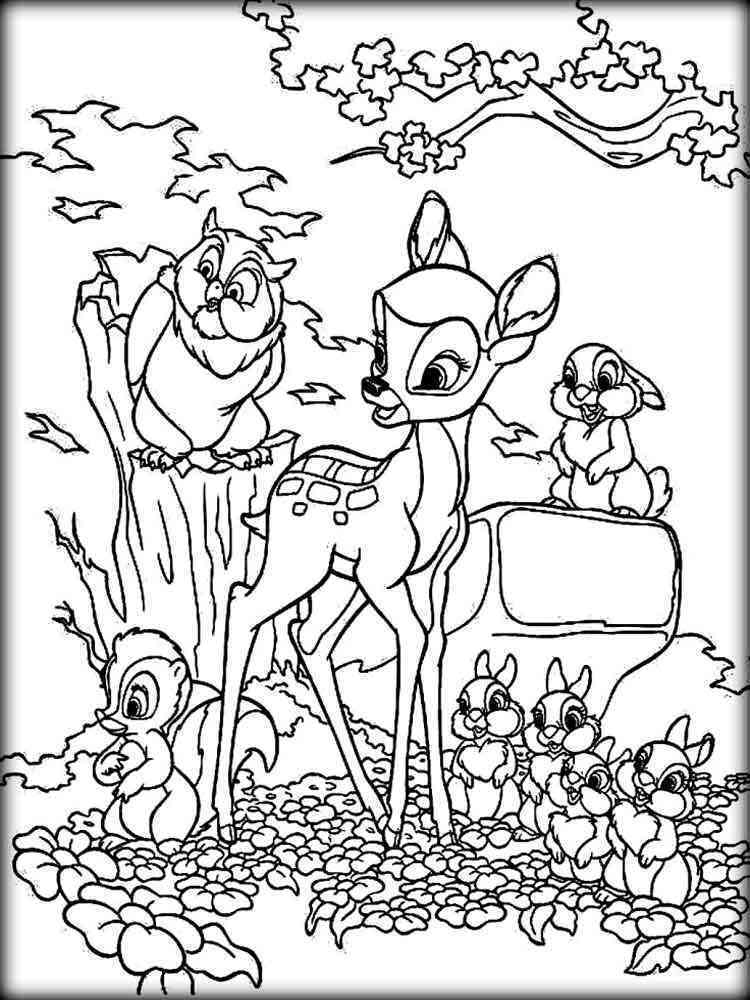 Bambi and Friends coloring pages. Free Printable Bambi and Friends