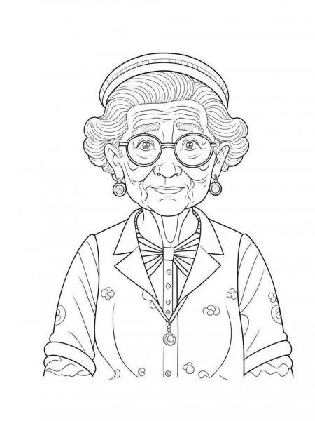 Grandma coloring pages